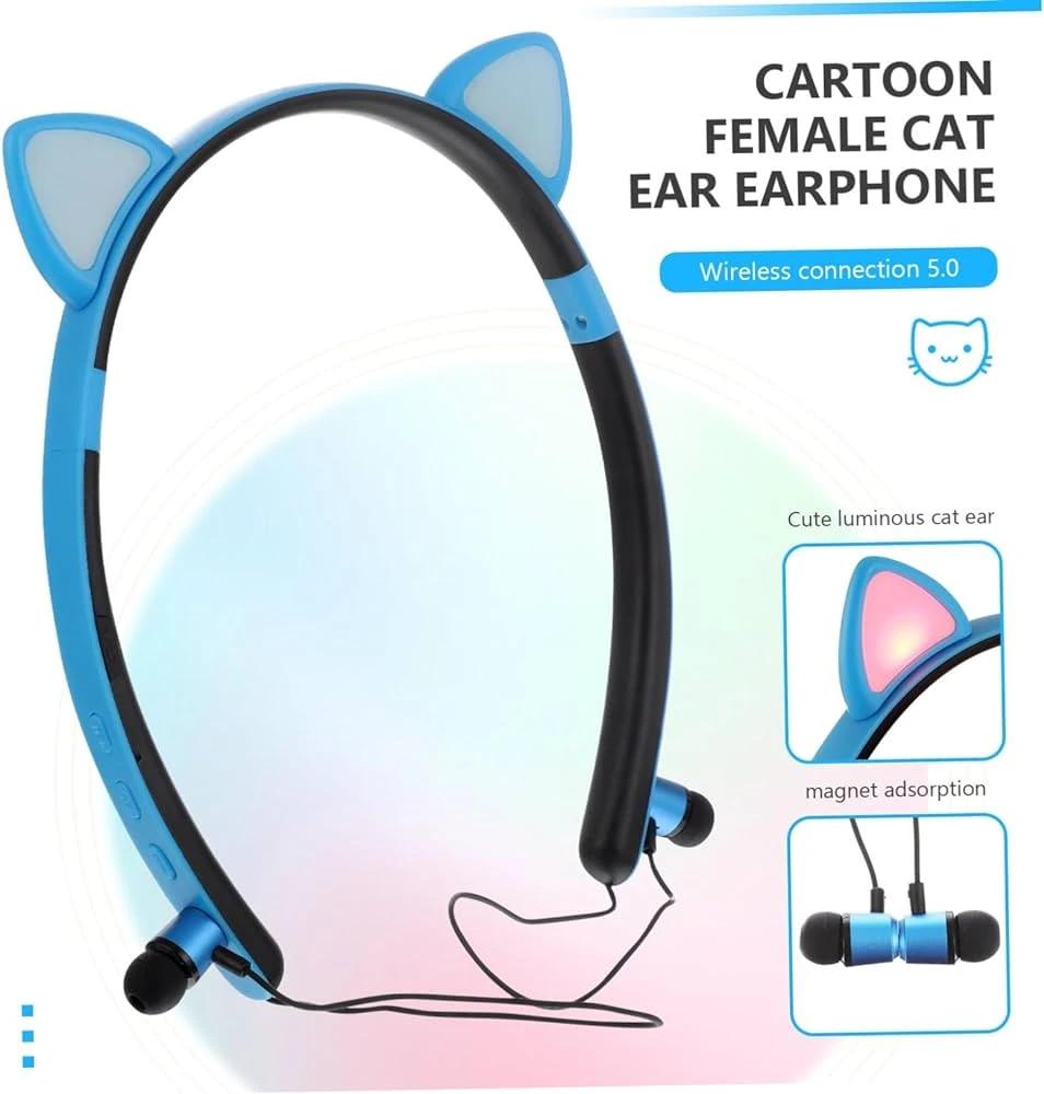 Auricular Vincha Y Orejas De Gato C/ Luz Led BLUETOOTH