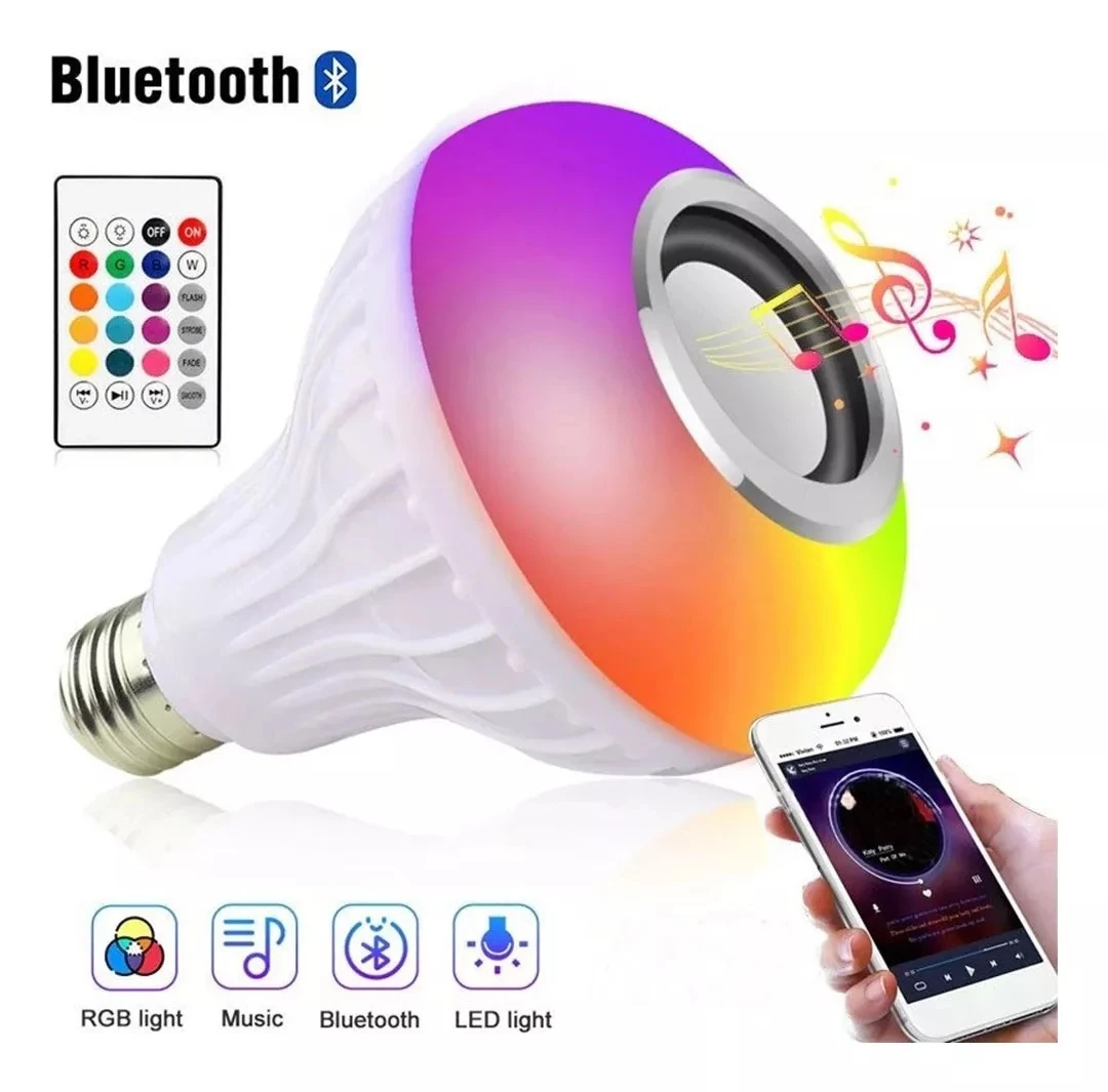 Lampara party Luz Led Rgb bt Parlante Bluetooth 220v Control Remoto 201
