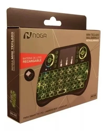 MINI TECLADO INALAMBRICO NKB-K2R RETROILUMINADO LUCES LED RGB fk1000 noga