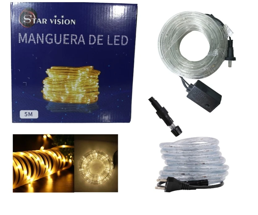 Manguera Tira Led 5mts Metros Exterior blanco y calida