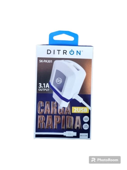COMP.CARGADOR DITRON C/RAPIDA MICRO USB 3.1A SK-PA301 OFERTA