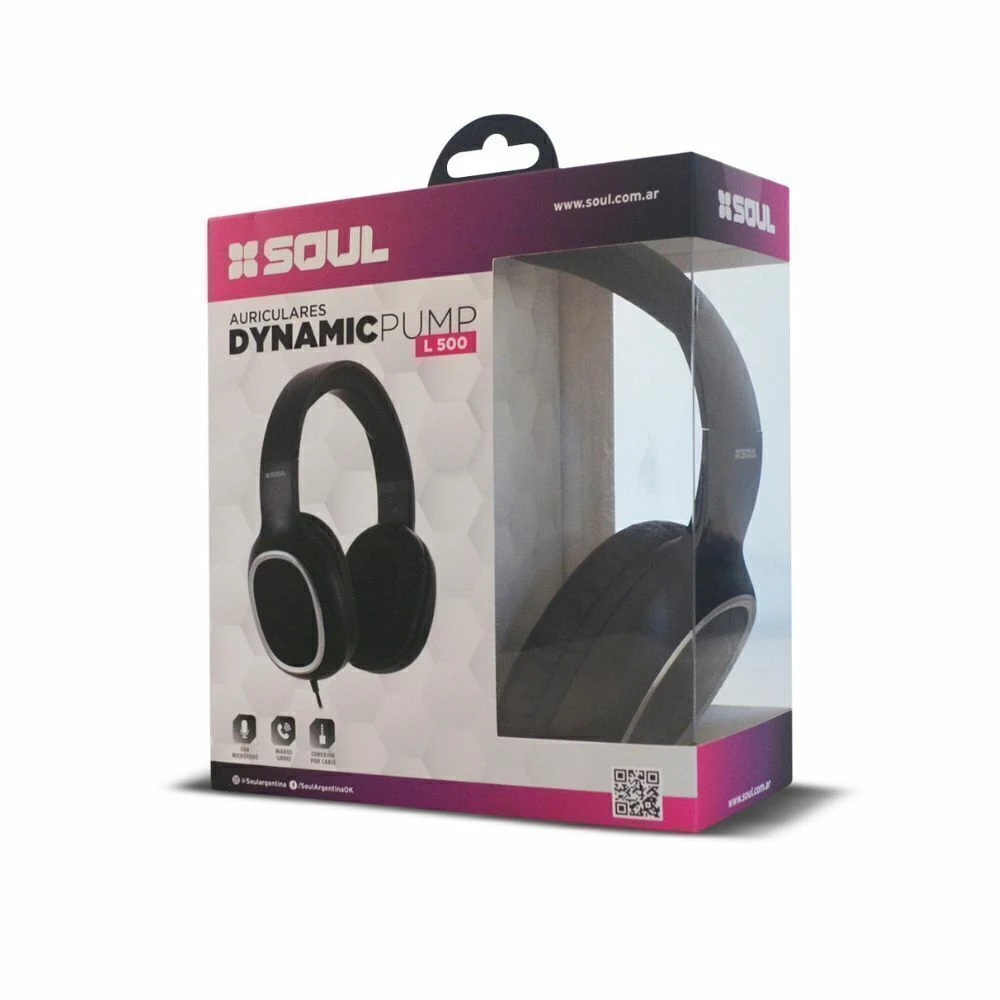 AURICULAR VINCHA C/CABLE L500 DYNAMIC PUMP SOUL colores