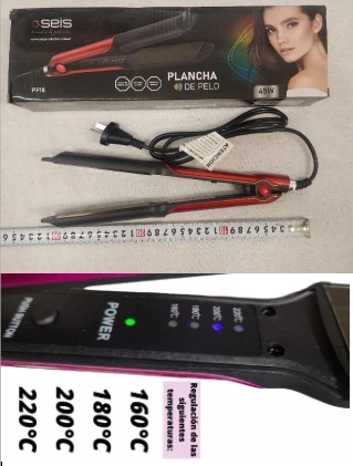 PLANCHA PELO PROFECIONAL CON REGULADOR TEMPERATURA DIGITAL PP18 SEIS