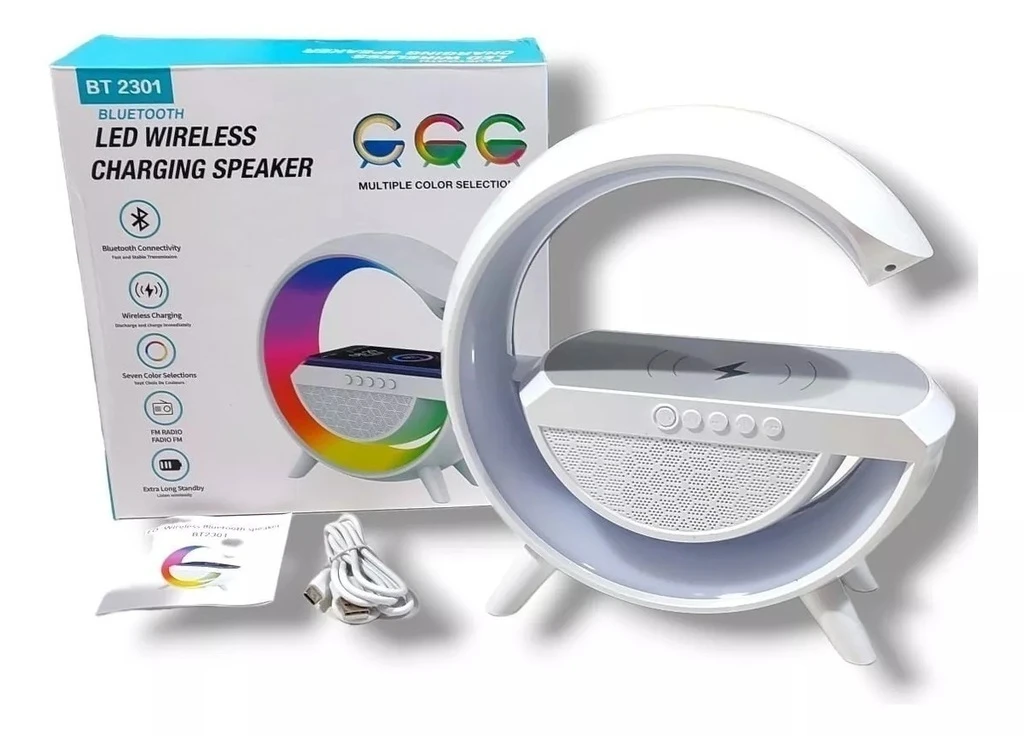 Velador Led Forma G Cargador Inalámbrico BT2301