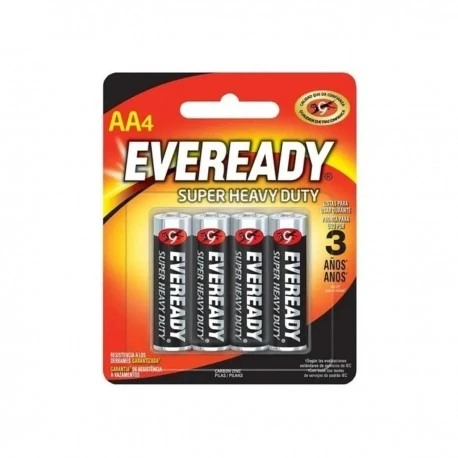 Pilas de carbón/zinc Eveready tipo AA 4 u