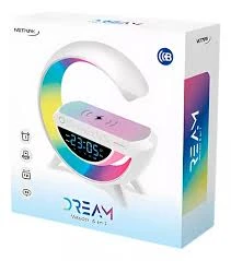 Lampara Despertador Netmak 6en1 Cargador Inalámbrico NM-DREAM