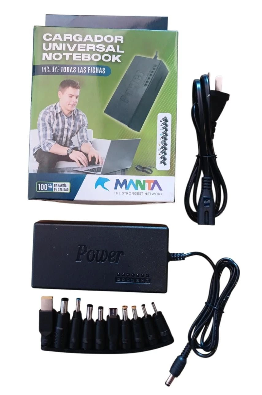 CARGADOR NOTEBOOK UNIVERSAL CON FICHA C [10 ficha] MANTA