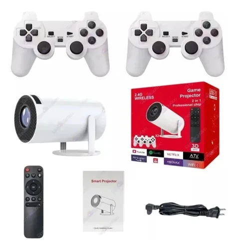 Proyector Gamer Smart Tv Android 4k con 2 Joystick con applicaciones TOKYO