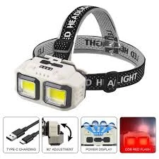 Linterna LED para Cabeza Bright Headlights HX-816 – Recargable | Beige/Negro Potente