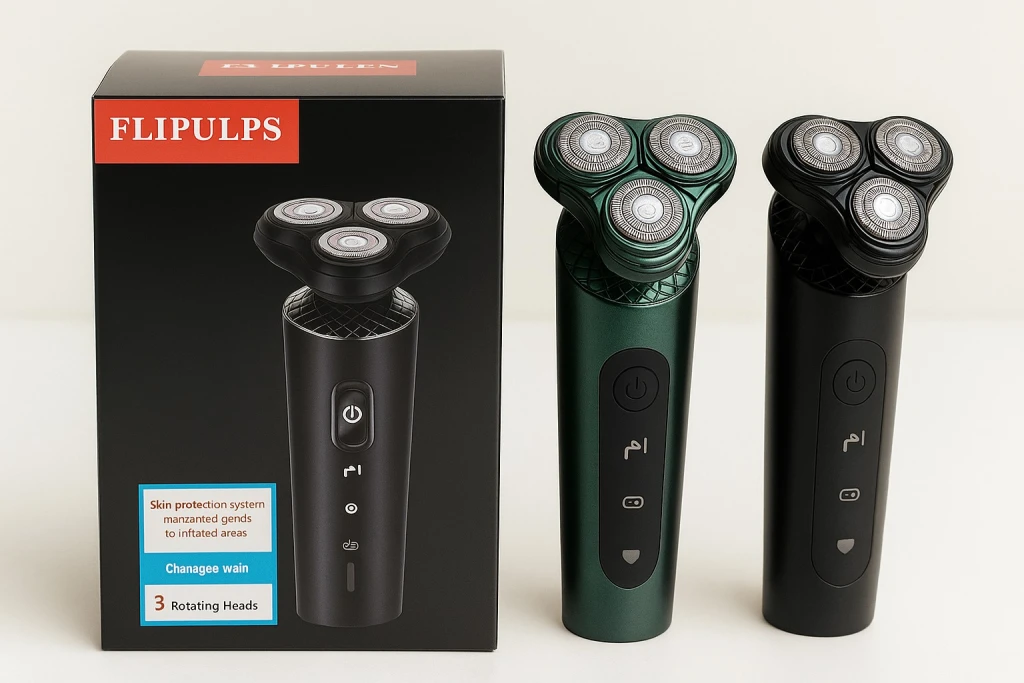 AFEITADORA ELÉCTRICA FLIPULPS CON 3 CABEZALES