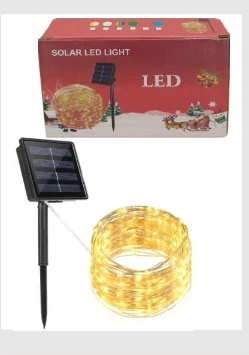 LUZ LED SOLAR [CARACTERÍSTICAS: •LUZ CÁLIDA/multi color •12M •SOLAR]
