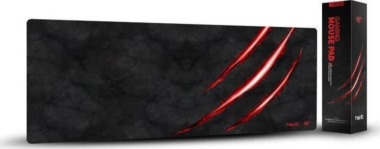 Mouse Pad gamer Havit HV-MP860 de goma xl 30cm x 70cm x 3mm negro/rojo