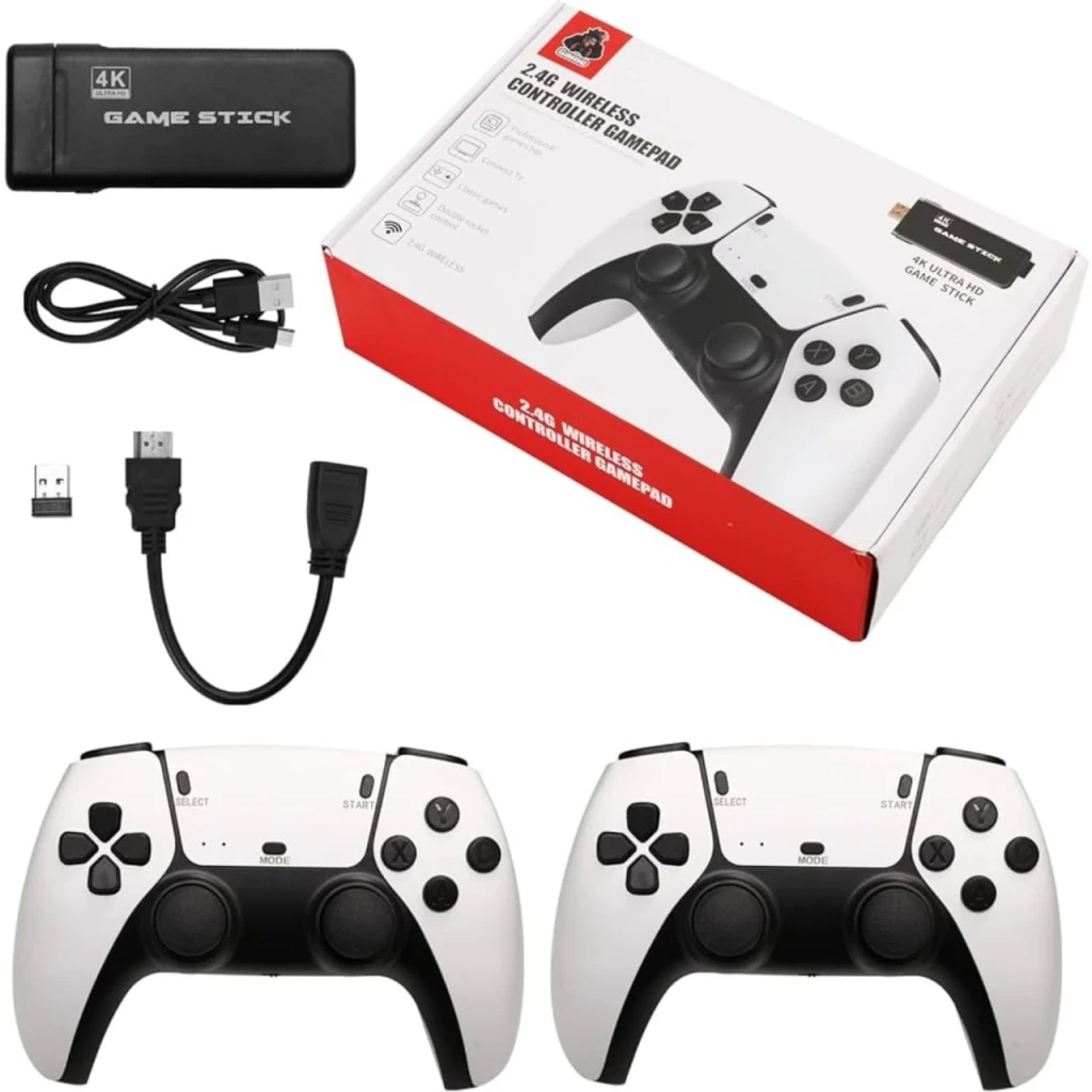 MINI CONSOLA M8S GAME STICK 4K ULTRA CON 2 JOYST INALAMBRICO