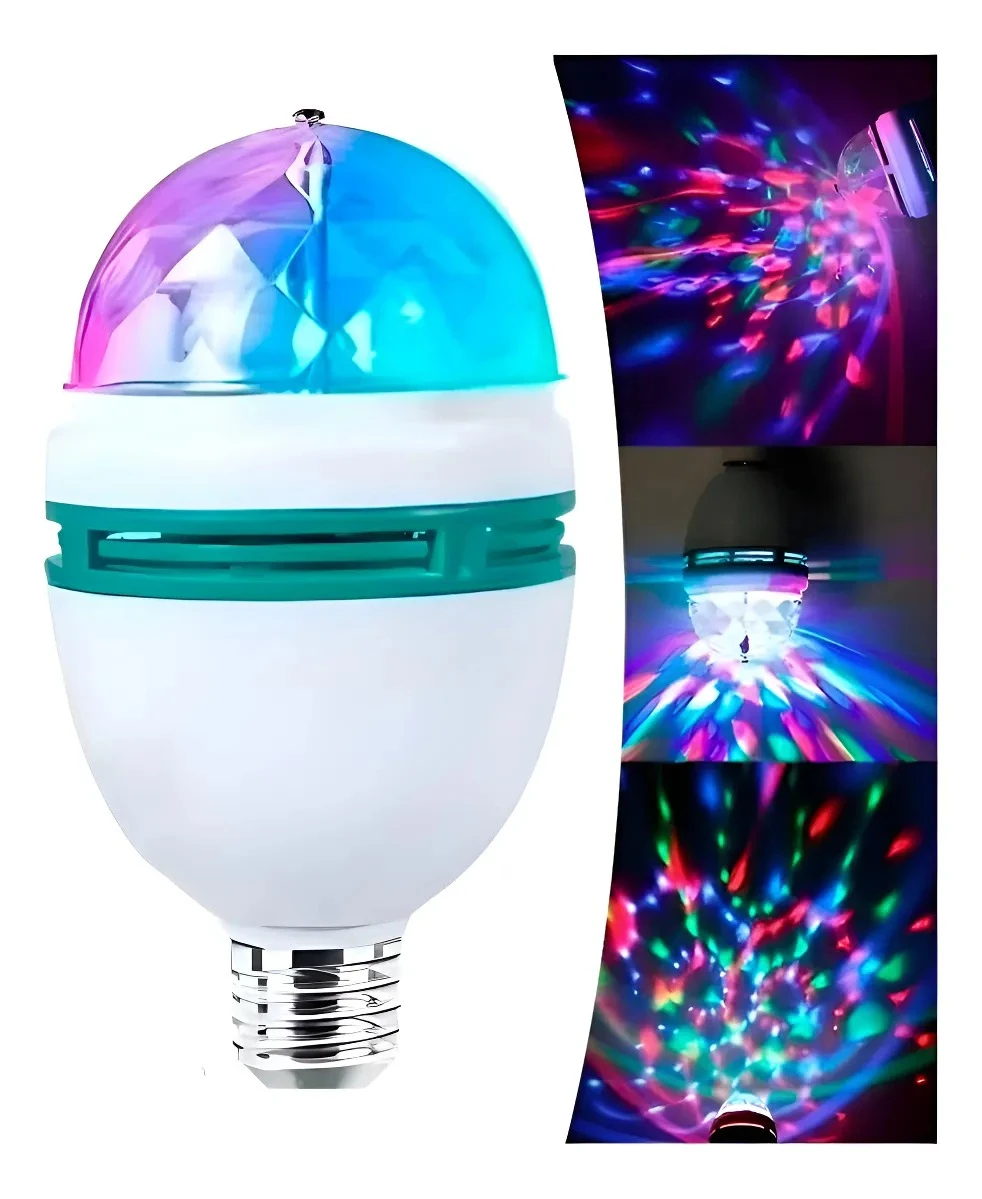 Foco Lámpara Led Giratoria De Colores Rgb Bolichera