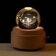 ESFERA DE BOLA CRISTAL CON BASE GIRA DE MADERA Y CABLE USB EU-010