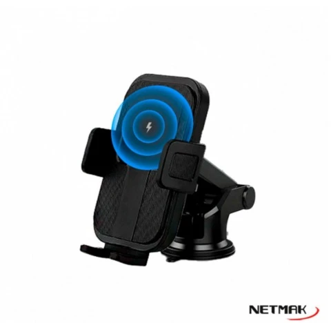 Soporte de celular auto con carga inalambrica 15w NETMAK NM-HC42