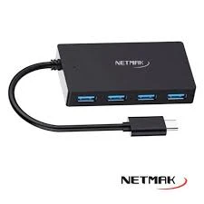 Hub USB-*Type C* 4 Puertos a USB-A - NETMAK - NM-HUBC