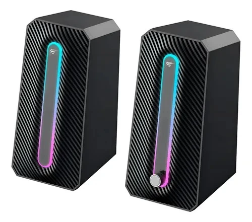 Parlante Havit Sk216 Pc Usb Jack 3.5 Mm Luces Rgb Negro