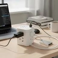 Prolongador Zapatilla Cubo 4 Tomas + 3 Usb + 1 Usb C Trefi Blanco
