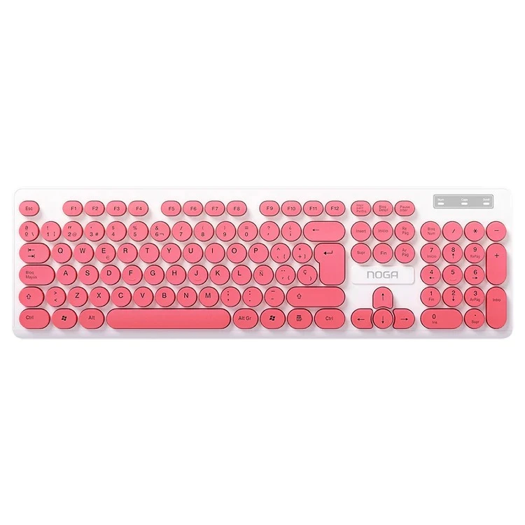 TECLADO MULTIMEDIA USB SLIM ROSA NKB-580RS
