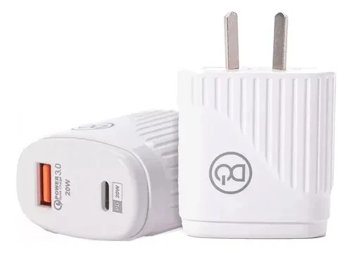 Cargador Ditron Pa402 Carga Rápida 20w Usb A 3.0 + Tipo C Blanco