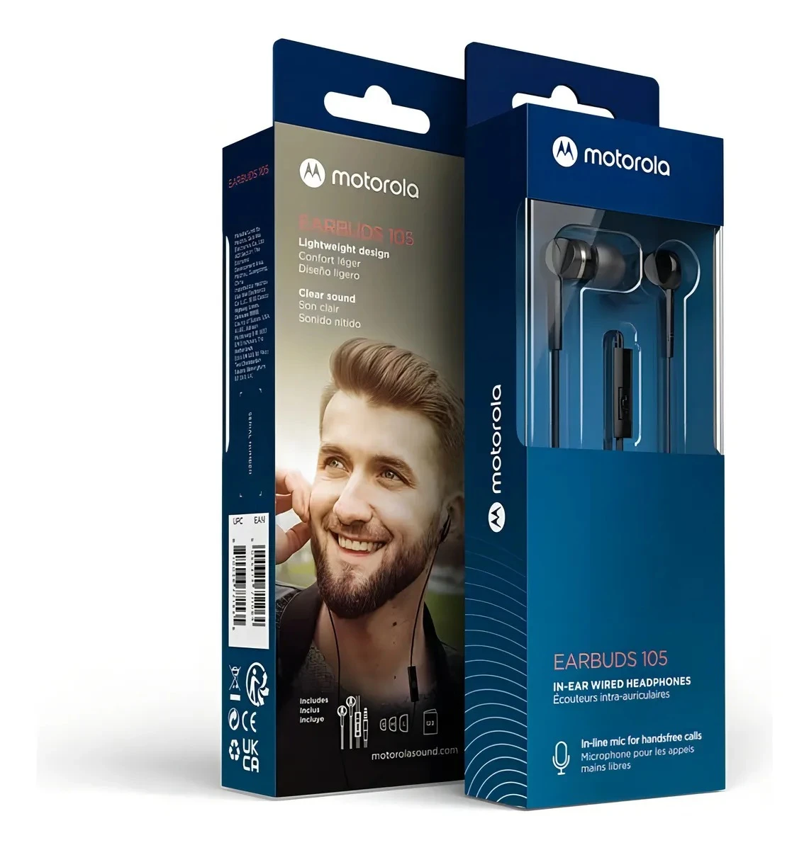 Auriculares In-Ear Motorola Earbuds 105 Negro Jack 3.5 mm Micrófono ORIGINAL