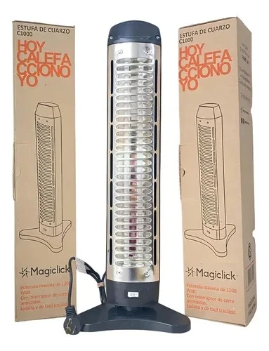 Estufa Eléctrica Magiclick Vertical Cuarzo 2 Velas 1200w Calefactor
