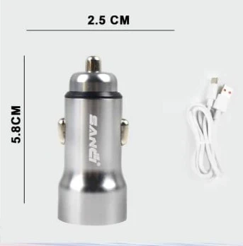 Cargador auto metalico 65w pd con cable typec C sanci SC-Q2862T/AC