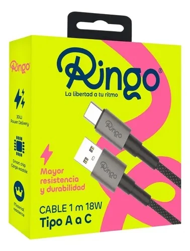 Cable Ringo Power 18w Tipo Usb A A Tipo C