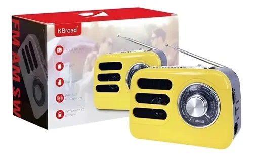 Radio Portátil vintage bt Analógica Recargable Ktf-2067 Am/fm