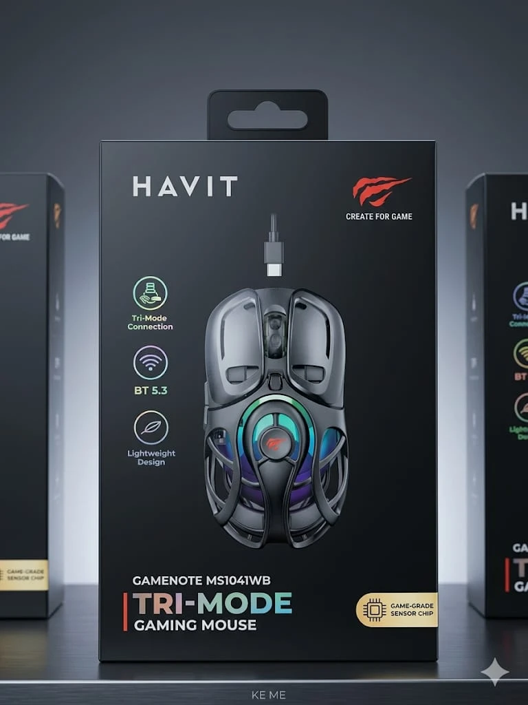 Mouse Inalámbrico Bt Gamer Havit Ms1041wb Bat Rec 10000 Dpi