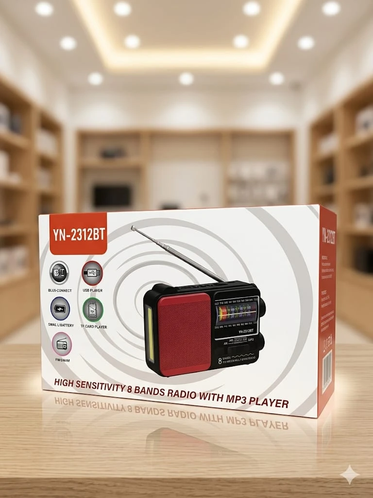 Radio am/fm recarga bt linterna yn-2313