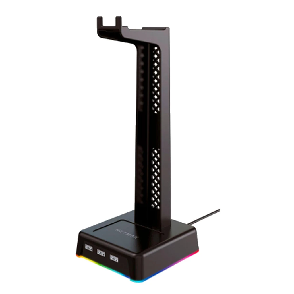 Netmak Soporte Auricular RGB Negro NM-HS430