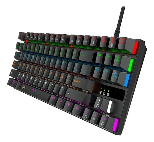 Teclado Gamer Mecánico Netmak NM-SKILL 80% Switch Azul RGB Español Latino