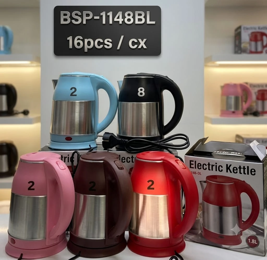 Pava Eléctrica Bionica 🔹 Capacidad: 1.8 L 🔹 Material: Acero inoxidable resistente e higiénico 🔹 Potencia: 2000W 🔹 Base 360° inalámbrica 🔹 Apagado automático 🔒 🔹 Luz