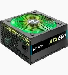 Fuente Alimentacion Pc Atx 600w Luces Led Noga Atx-600 Rgb Color Negro noga