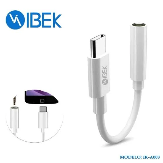 ADAPTADOR PARA AURICULARES 3.5MM A TYPE C IK-A003 IBEK