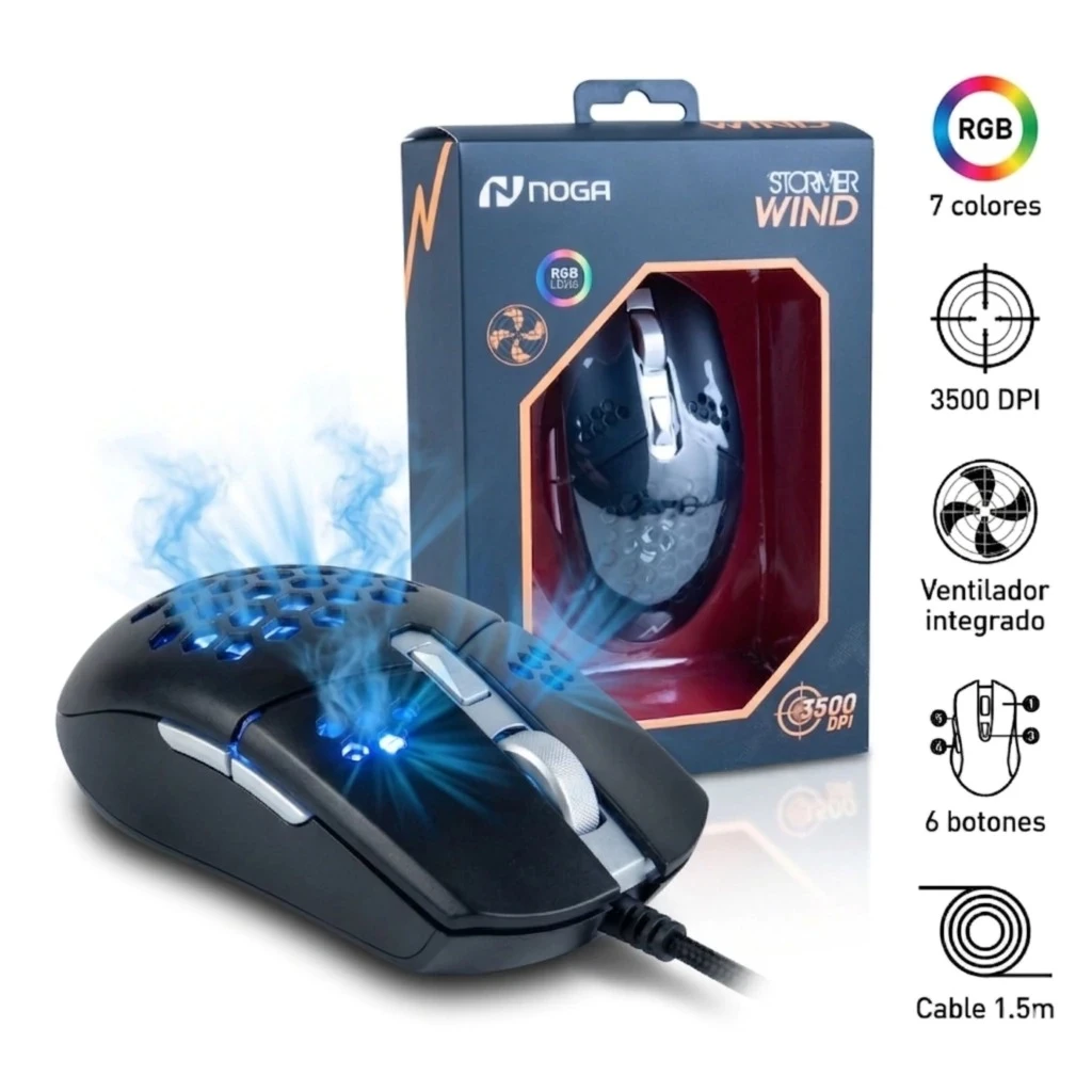 MOUSE GAMER RETROILUMINADO CON VENTILACIÓN ST-WIND NOGA