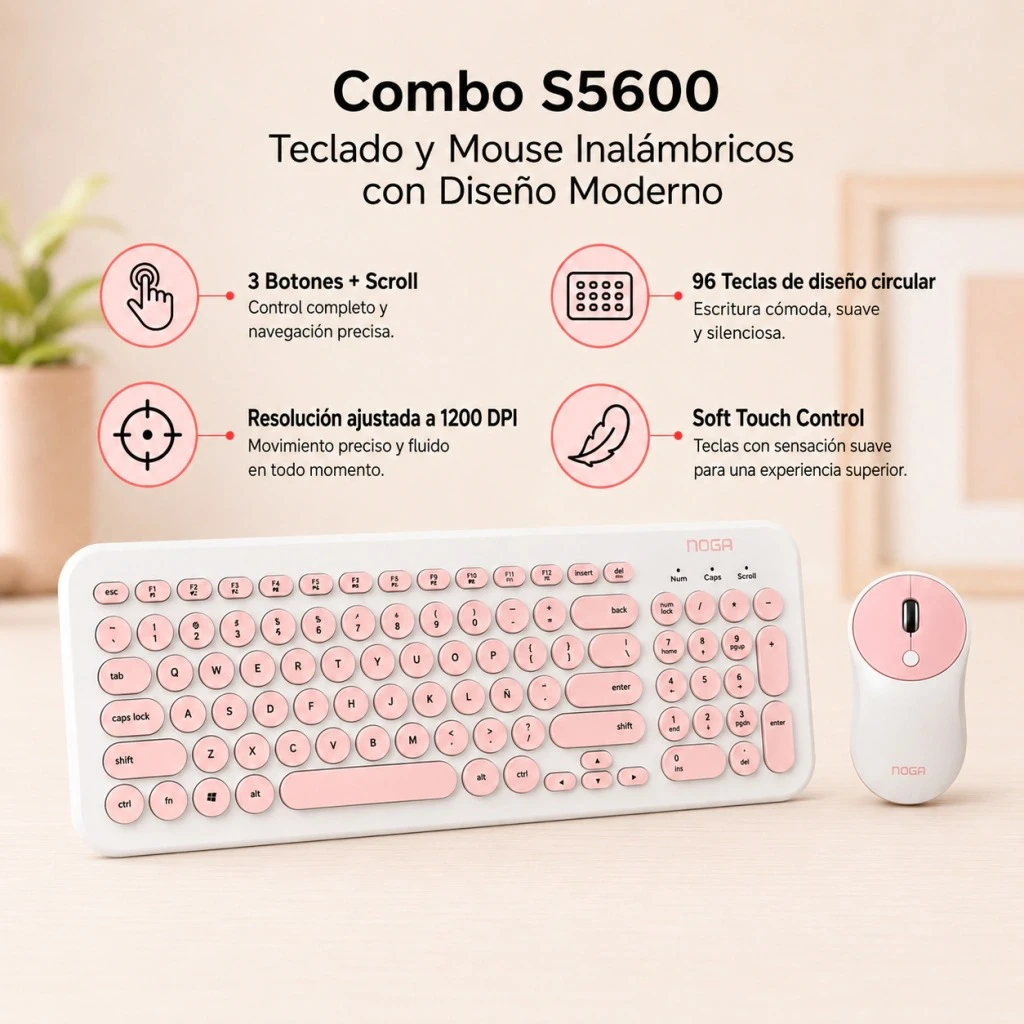S5600 // COMBO INALÁMBRICO 2.4G TECLADO + MOUSE NOGA