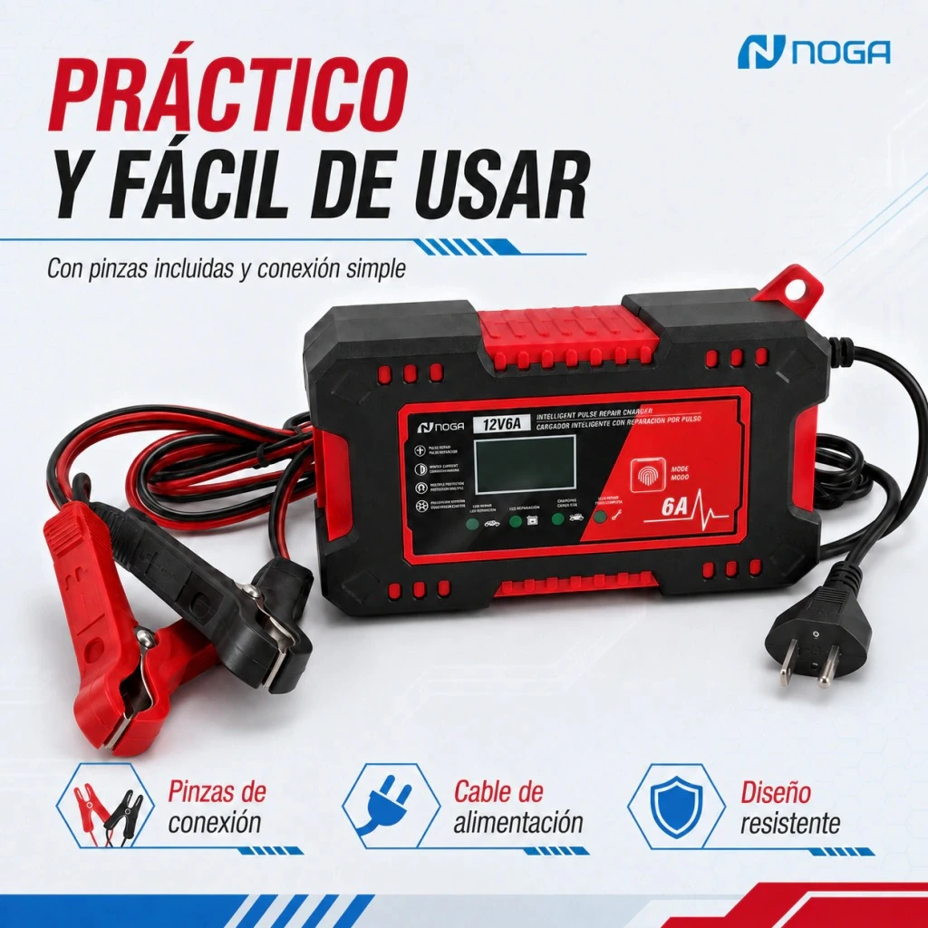 DT-6A  NOGA// CARGADOR DE BATERÍAS UNIVERSAL