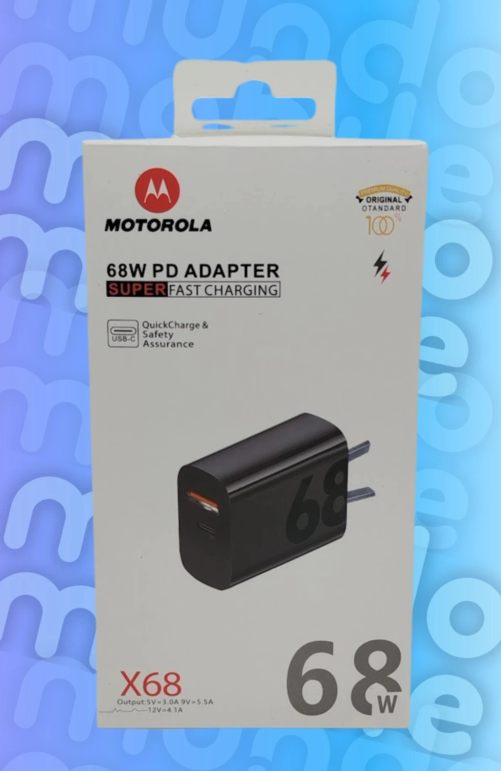 Cargador Motorola 68W PD + Cable Tipo C - TYPE C X68
