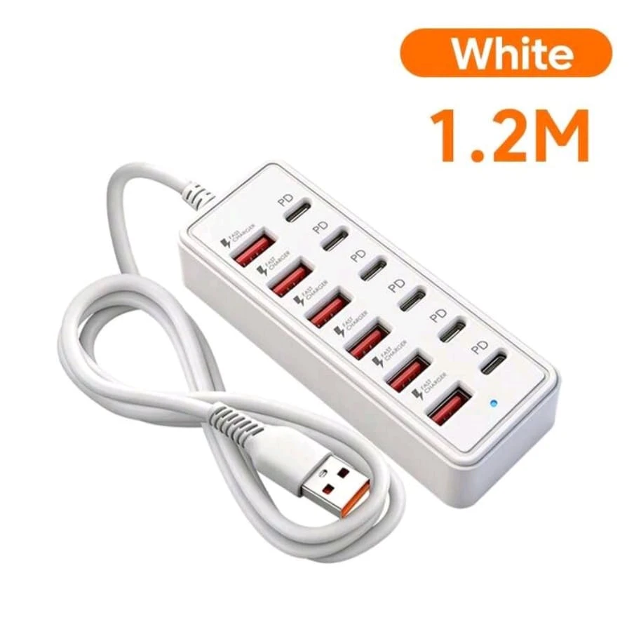 hub usb a 6 usb+6 type c con cable 1.2mts