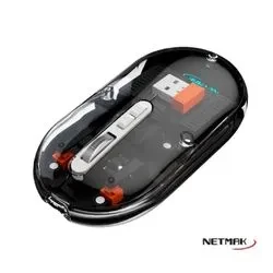 Mouse Transparente 2,4Ghz/BT5,0 Recargable Negro NM-M670